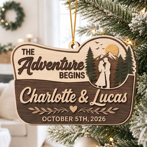 Our Adventure Begins | Custom Name & Date Wooden Keepsake