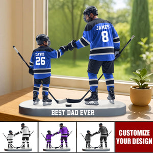 Best Dad Ever - Personalized Father Ice Hockey Acrylic Plaque