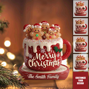 Merry Christmas - Personalized Family Custom Shaped Acrylic Plaque