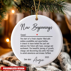 New Beginnings Gift Keepsake - Personalized Christmas Ornament