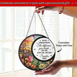 Retirement Decor Gift - Personalized Window Hanging Suncatcher