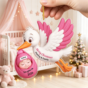 Personalized Baby Christmas Ornament - Custom Parents to be Gifts