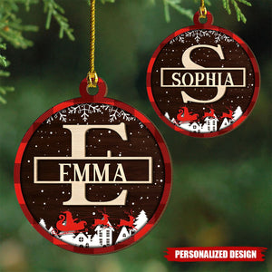 Personalized Name Customized Christmas Gift-Wooden Double-Layer Initial Ornament