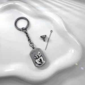 Personalized Paw Print Urn Keychain, Pet Keepsake Gift