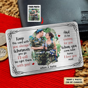 Keep This Card With You Always - Personalized Aluminum Photo Wallet Card