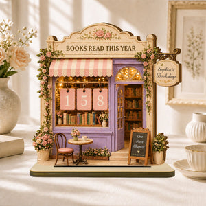 Custom Books Read Counter, Vintage Reading Plaque, Floral Book Lover Gift
