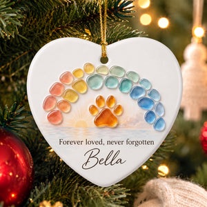 Personalized Pet Memorial Sea Glass Ceramic Ornament