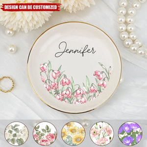 Friends Are Flowers That Never Fade - Personalized Jewelry Dish