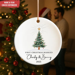Personalized First Christmas Married Ornament, Mr and Mrs Ornament