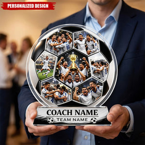 Personalized Photo Soccer Acrylic Plaque, Soccer Coach Gift