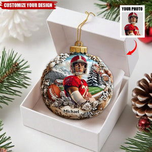 Upload Photos - Personalized Football Ornament