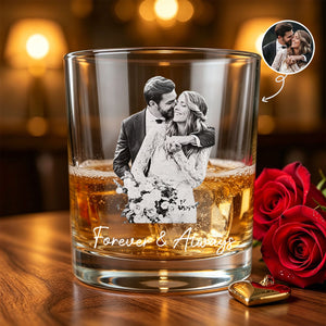 Personalized Photo Engraved Whiskey Glasses, Family Pet Couple Keepsake