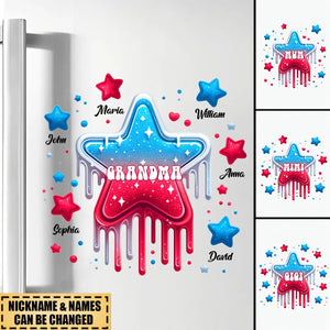 Grandma Nana With Cute Grandkids Star Personalized Sticker Decal