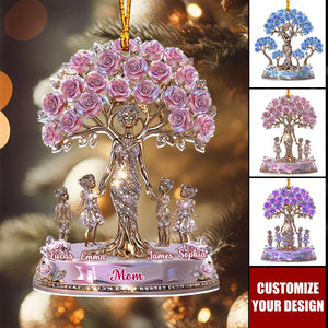 The Love Between Mother And Her Kids - Personalized Mother Transparent Ornament