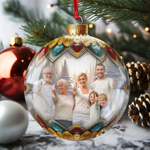 Custom Photo Family Christmas Acrylic Ornament