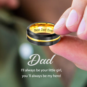 Best Dad Ever - Personalized Engraved Rings For Dad,Grandpa