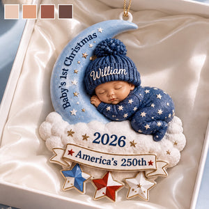 Baby's First Christmas 2026 Ornament, Custom America 250 Keepsake