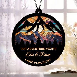 Personalized Mountains Landscape Ornament, Valentine's Day Gift