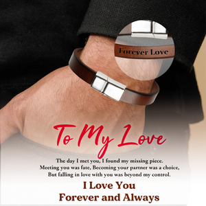 Personalized Leather Bracelet With Secret Message