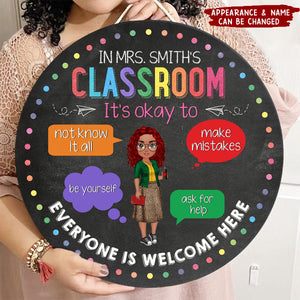 In This Classroom - Personalized Round Wood Sign