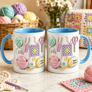 Personalized Crochet Mug With Name, Yarn Lover Gift