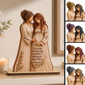 Personalized Pregnancy Wooden Plaque, Custom Mom-to-Be Gift