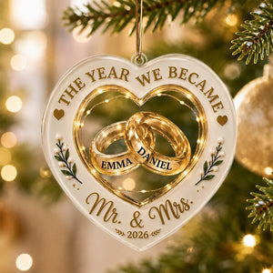 Personalized Newlywed Christmas Ornament, Gift For Couples