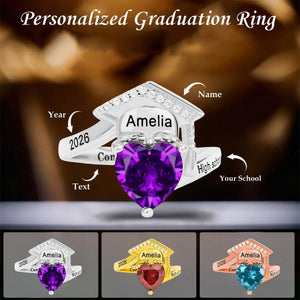Personalized 2026 Graduation Ring with Customized Name Engravings