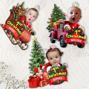 Custom Baby Face First Christmas 2D Flatten Ornament