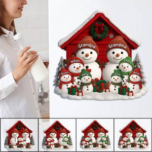 Nana House Christmas, Snowman Family - Personalized Decal