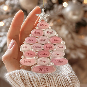 Personalized Sea Glass Tree Ornament, Custom Family Christmas Gift