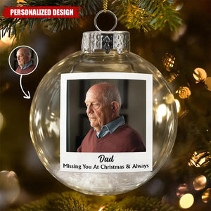 Personalized Custom Photo Text Family Christmas Ornament
