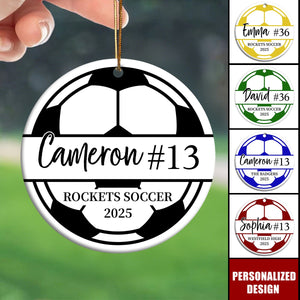 Personalized Soccer Ball Christmas Ornament