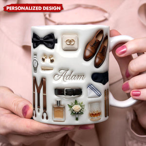Personalized Custom Name Groom 3D Effect Ceramic Mug