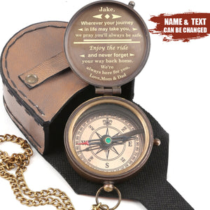 Personalized Working Antique Compass Graduation Gift for Son and Grandson