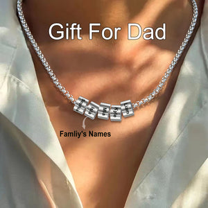 Personalized Engraved Family Name Necklace, Father's Day Gift