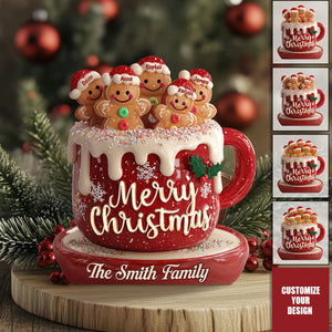 Merry Christmas - Personalized Family Custom Shaped Acrylic Plaque