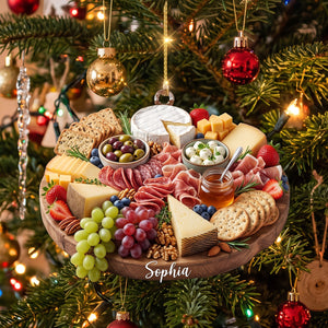 Custom Charcuterie Board Ornament, Cheese Lover