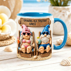 Personalized Couple Beach Mug, Growing Old Together Coffee Mug