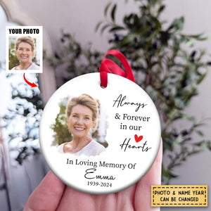 Always & Forever in our Heart - Personalized Ceramic Ornament