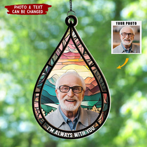 Memorial Family Gift Teardrop - Personalized Window Hanging Suncatcher Photo Ornament