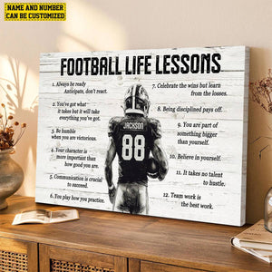 Football Life Lessons Personalized Canvas Poster