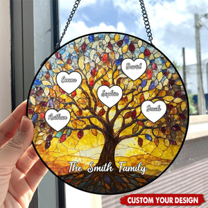 Tree Of Life Names - Personalized Window Stained Suncatcher with Kids Names