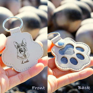 Personalized Portrait & Name Keychain, Pet Sympathy Gift