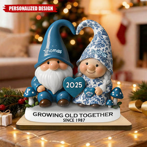 Personalized 3D Effect Vintage Toile De Jouy Pattern Couple Wooden Plaque