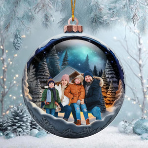 Custom Family Photo Ornament, Christmas Keepsake Gift
