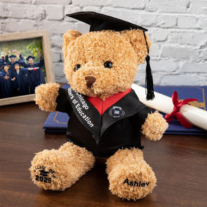 Personalized Graduation Teddy Bear With Graduation Cap, Gift For Friends/Students