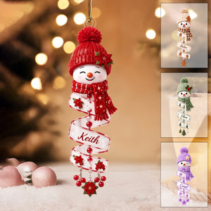 Custom Name Snowman Christmas Ornament, Personalized Christmas Decor