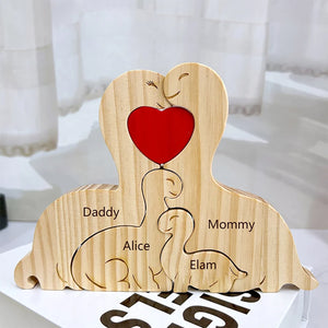 Personalized Dinosaur Wooden Jigsaw Puzzle-Father's Day Gift, Family Gift