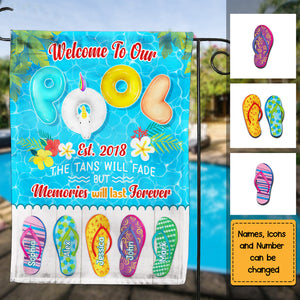Welcome To Our Pool Est Personalized Flag
